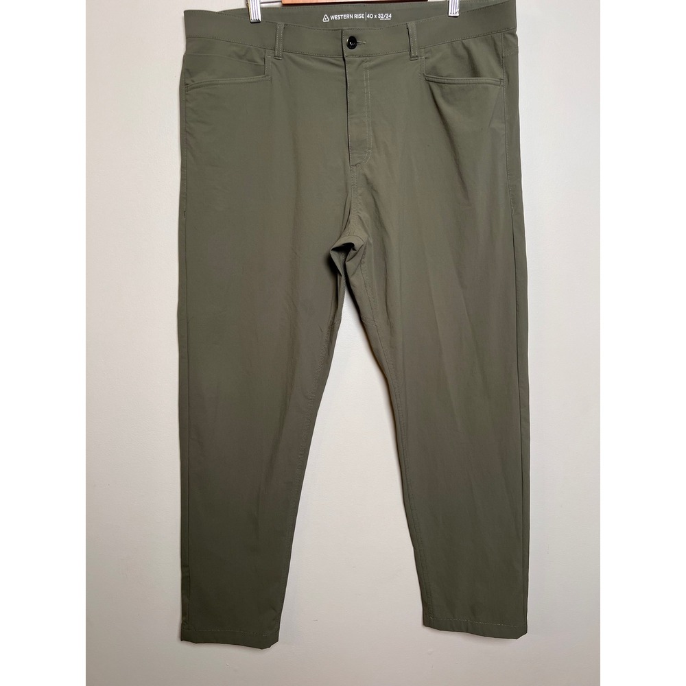 Western Rise Evolution Pant 2.0 Chino Men 40x32 Olive Solid Stretch Travel *read